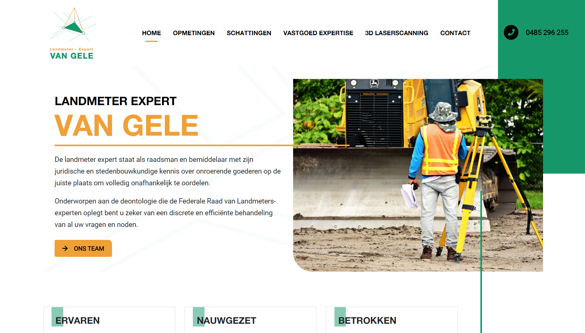 website voor Landmeter Van Gele