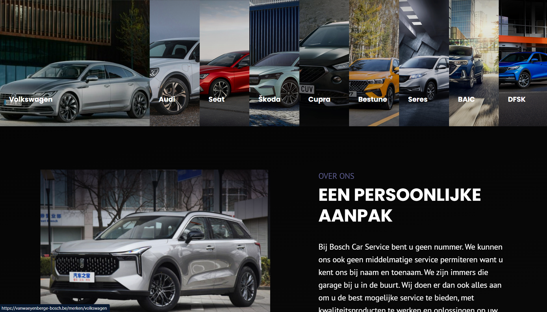 website voor Garage Van Waeyenberge