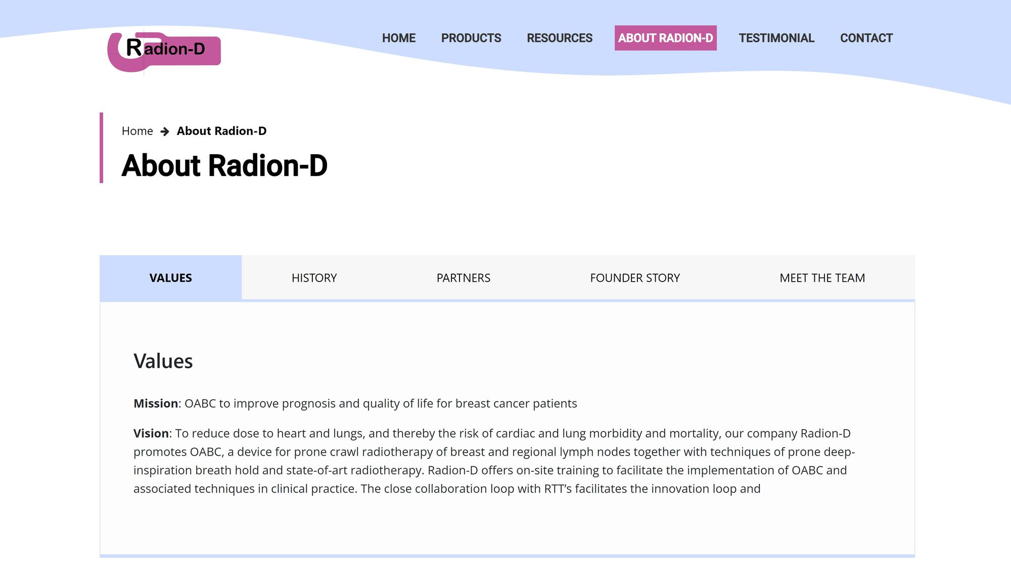 website voor Radion-D