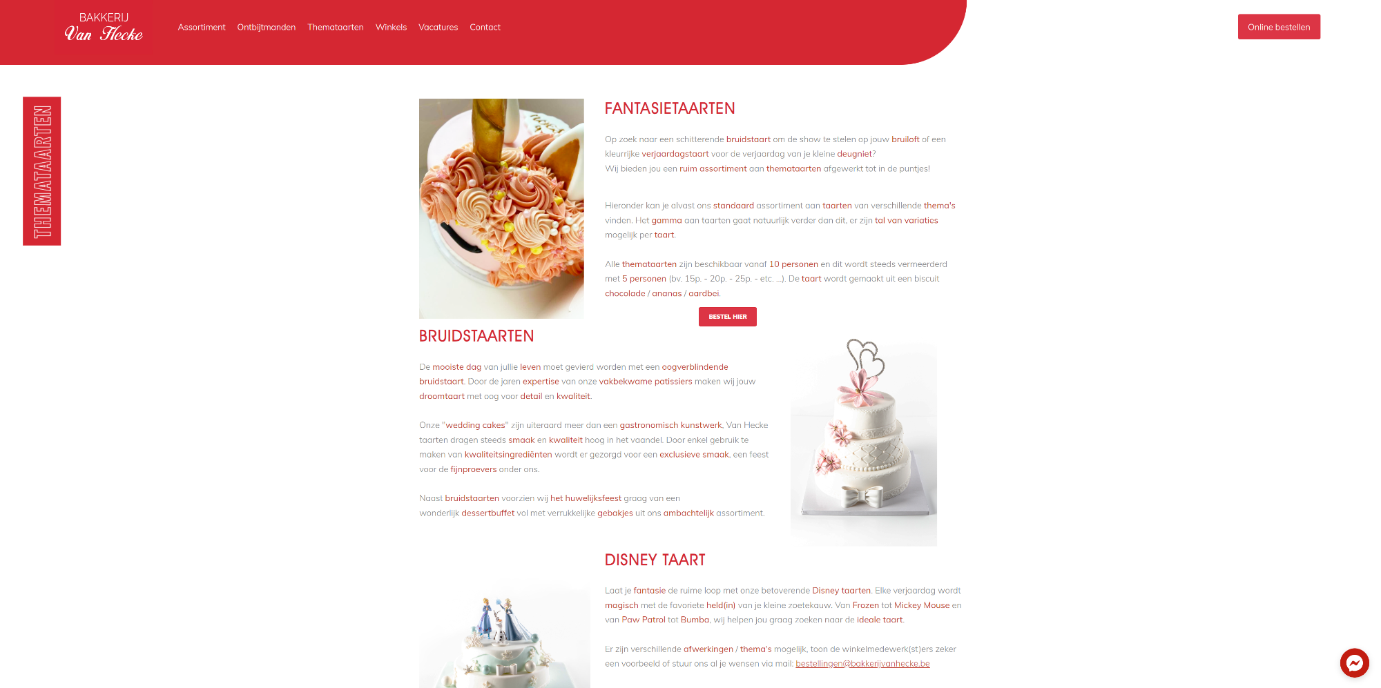 website voor Bakkerij Van Hecke