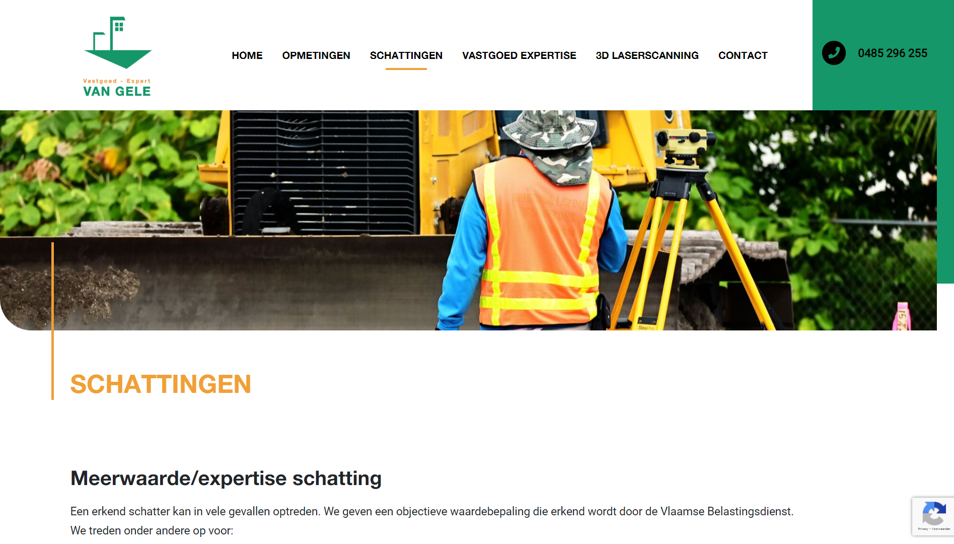 website voor Landmeter Van Gele